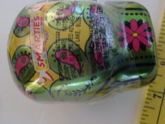 NEW 2 SUGAR SKULL Metal Tin w/ SMARTIES Candy Halloween Day Of The Dead Colorful