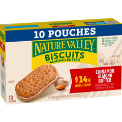 Nature Valley Biscuit Sandwiches, Cinnamon Almond Butter, 10 Bars, 13.5 oz