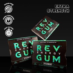 Rev Gum Caffeine Energy Gum | Extra Strength 100mg of Caffeine per Gem | Spea…
