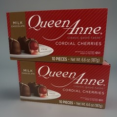 Queen Anne Milk Chocolate Covered Cordial Cherries 20 Pieces exp 11/26 2 boxes