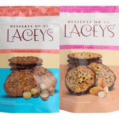 2 Packs Macadamia Laceys Cookies 1 Milk & 1 Dark Chocolate 8 oz Each Pack