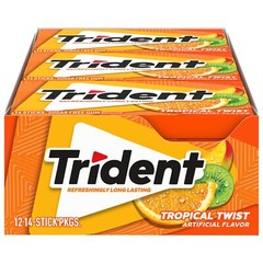 Trident Sugar Free Gum Tropical Twist, 12/PK