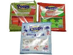 Christmas Peeps 3 Pack Bundle 6 Count Trays Trees Stockings Snowmen FREE S&H
