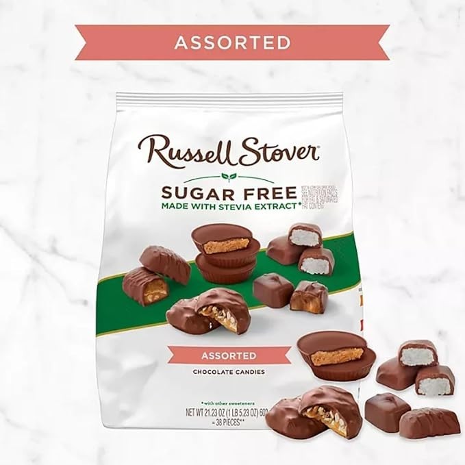 NEW Russell Stover Sugar Free Assorted Chocolates Candy 21.23 oz Bag Free Ship