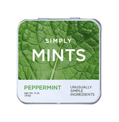 SIMPLY MINTS Natural Peppermint Breath Mints, 6 Pack (180 Pieces), Made with Rea