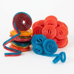 Licorice Wheels Candy | Dual Line Strawberry, Blue Raspberry (Your Selection)