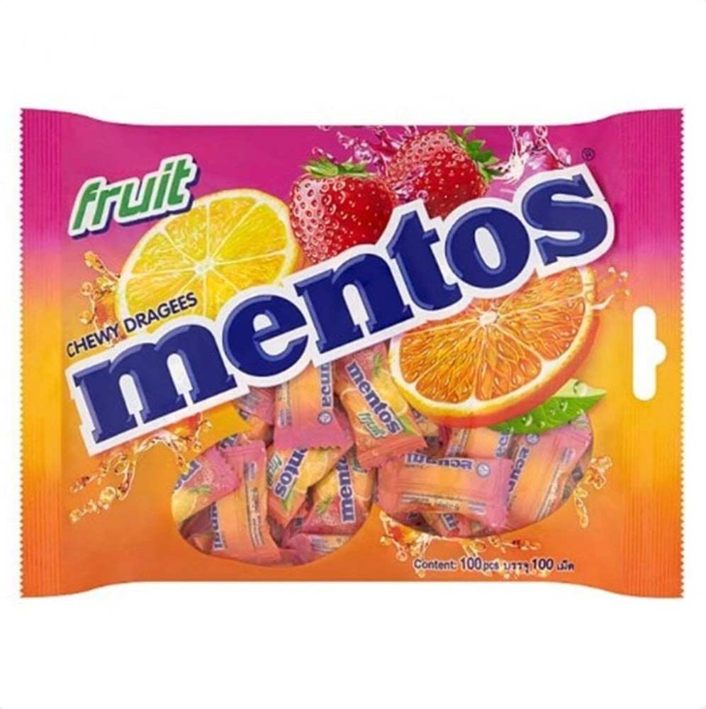 Mentos Candy 100 Pcs Mint Cola Mixed Fruit Strawberry&Blackcurrant Lime Sour Mix