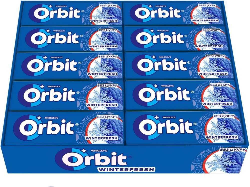 10 Pack WRIGLEY’S ORBIT Winterfresh Chewing Gum Full 100 pellets