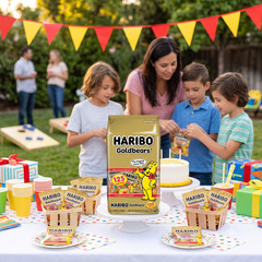 4 Pack Haribo Goldbears Gummi Candy, Mini Bags, 0.4 oz, 125-count