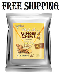 Original Ginger Chews, 1 Lb. – Candied Ginger – Candy Pack – Ginger Chews Candy