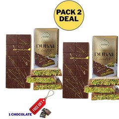 2 pack authentic Dubai-Style Chocolate Bar | 7 oz of Luxurious Middle Eastern In