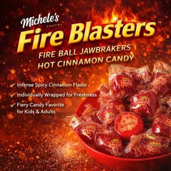 Fire Ball Fire Blaster Cinnamon Jawbreaker Hard Candy Bulk 2 lb
