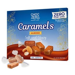 ChocZero Almond Caramels, Sugar Free Caramel Candy with 9 Ounce (Pack of 1)