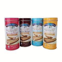 White Castle Luxury Wafer Rolls 70g – Chocolate, Vanilla, Strawberry,& Hazelnut