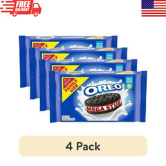 4 Pack OREO Mega Stuf Chocolate Sandwich Cookies 17.6 oz Family Size Cookies