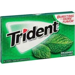 SM Trident Spearmint Flavored Sugar Free Gum with Xylitol 14 Sticks