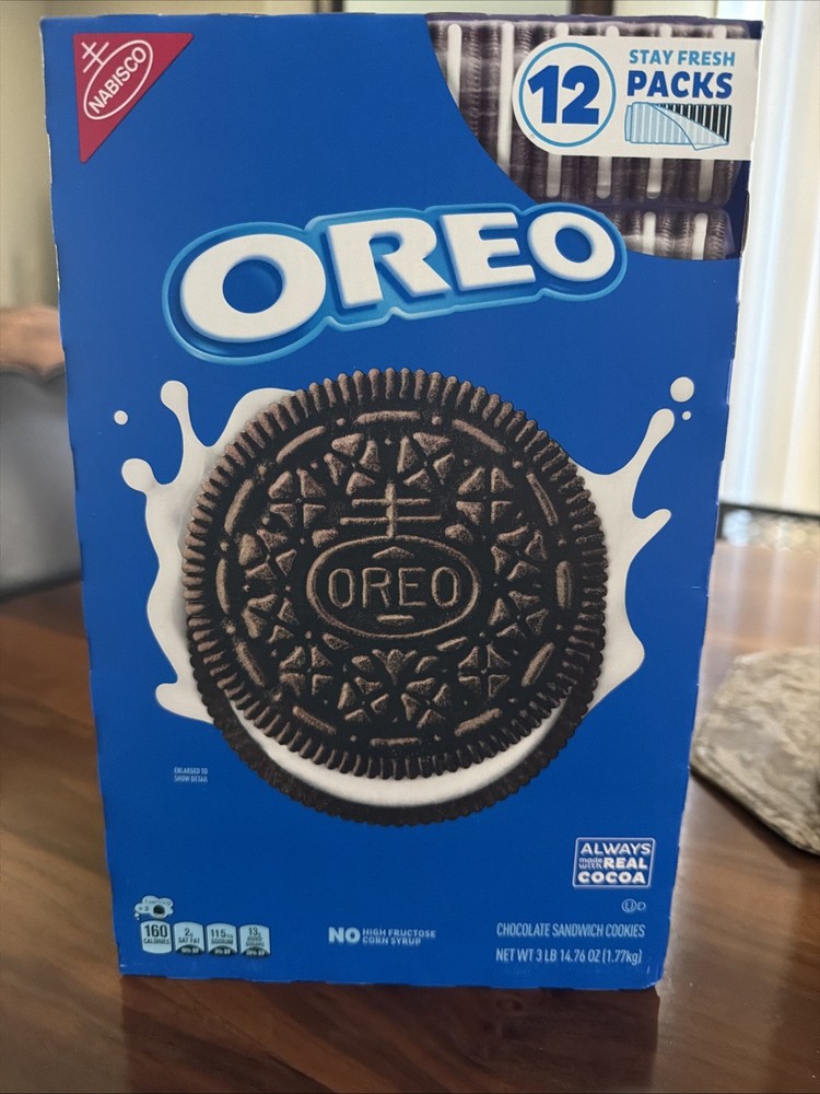 Nabisco Oreo Chocolate Sandwich Cookies 3LB Box With 12 Stay Fresh Packs
