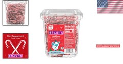 Mini Peppermint Candy Canes 260 Count Tub for Holiday Stocking Stuffers