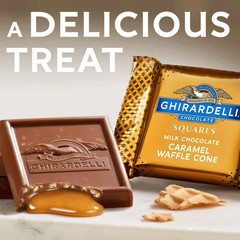 GHIRARDELLI Milk Chocolate Candy SQUARES with Caramel Waffle Cone Filling 5.2 oz