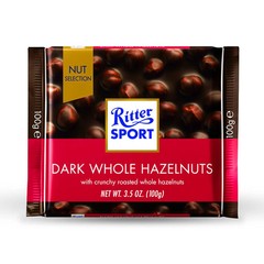 25x Original German Ritter Sport Dark Chocolate with Whole Hazelnuts 100g