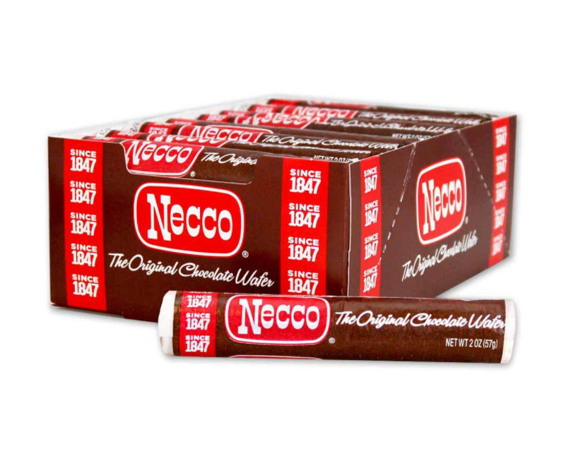 NECCO Chocolate Flavor Wafer Candy Rolls, 2-Ounce (Box of 24 Count)