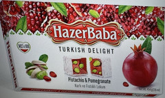 HazerBaba Turkish Delight Pistachio & Pomegranate Vegan Gelatine Free 454g