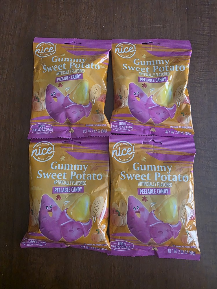 Nice! Gummy Sweet Potato Peelable Candy. Lot of 4 Best By 9/2026