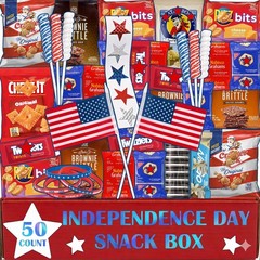 Partypom Independence Day Snack Gift 50 Count Usa Patriotic 4Th Of July Snacks