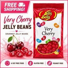 Jelly Belly – Very Cherry – 7.5 oz – No Gluten – No Peanuts – Fat Free – Free 🚢