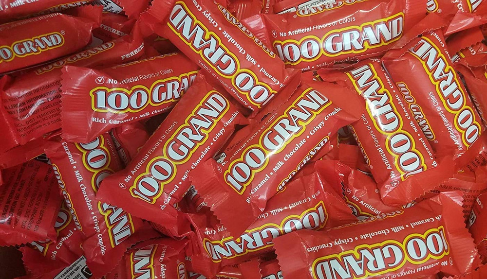 100 GRAND Milk Chocolate & Caramel, Fun Size Candy Bars (2 Pounds Bag) On Sale!