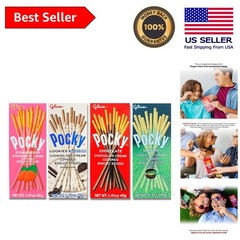 Delightful 4 Pack Pocky Sticks – Strawberry Flavor, Perfect Snack for All Ages
