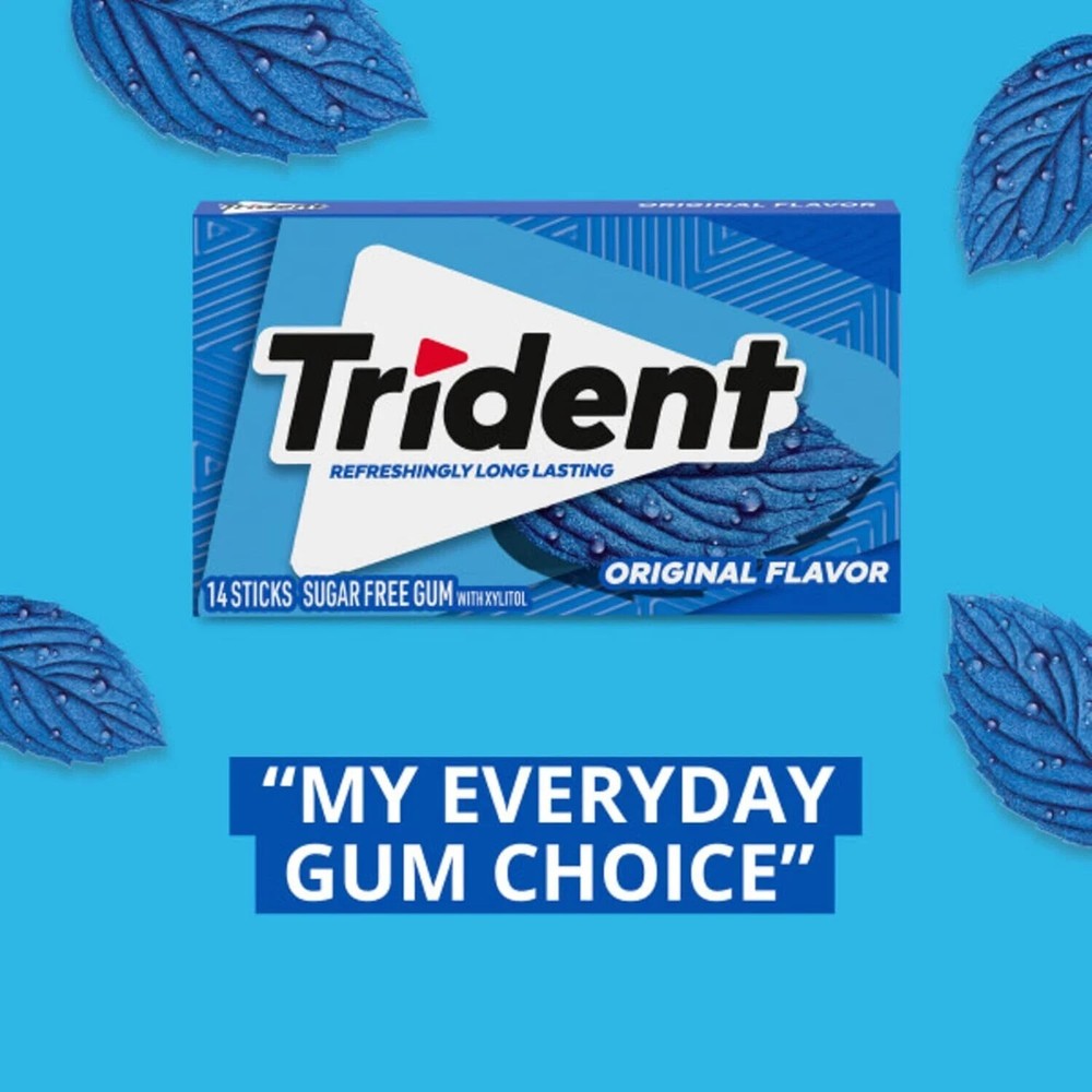 New Trident Original Flavor Sugar Free Gum 15 Packs (168 Pieces Total)