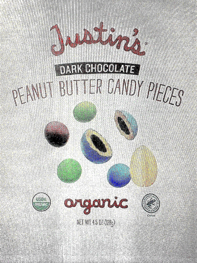 Justin’s Organic Dark Chocolate Peanut Butter Candy Pieces, 4.5 Oz., 2 Pack
