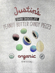 Justin’s Organic Dark Chocolate Peanut Butter Candy Pieces, 4.5 Oz., 2 Pack