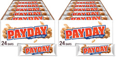 PayDay Peanut Caramel Candy Bars 24 Pack 1.85oz Each Full Size Snack Bulk Box