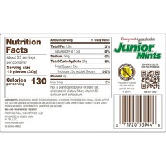 12 Boxes- JUNIOR MINTS In Pure Chocolate Candy Theater Box 3.5 oz FREE SHIP
