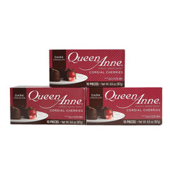 3 PACK Queen Anne Dark Chocolate Covered Cordial Cherries 6.6 oz 10 Piece Each