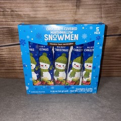 Christmas/Holiday Chocolatey Covered Marshmallow Snowman 1.87oz-1pk 5pc-SHIP 24H