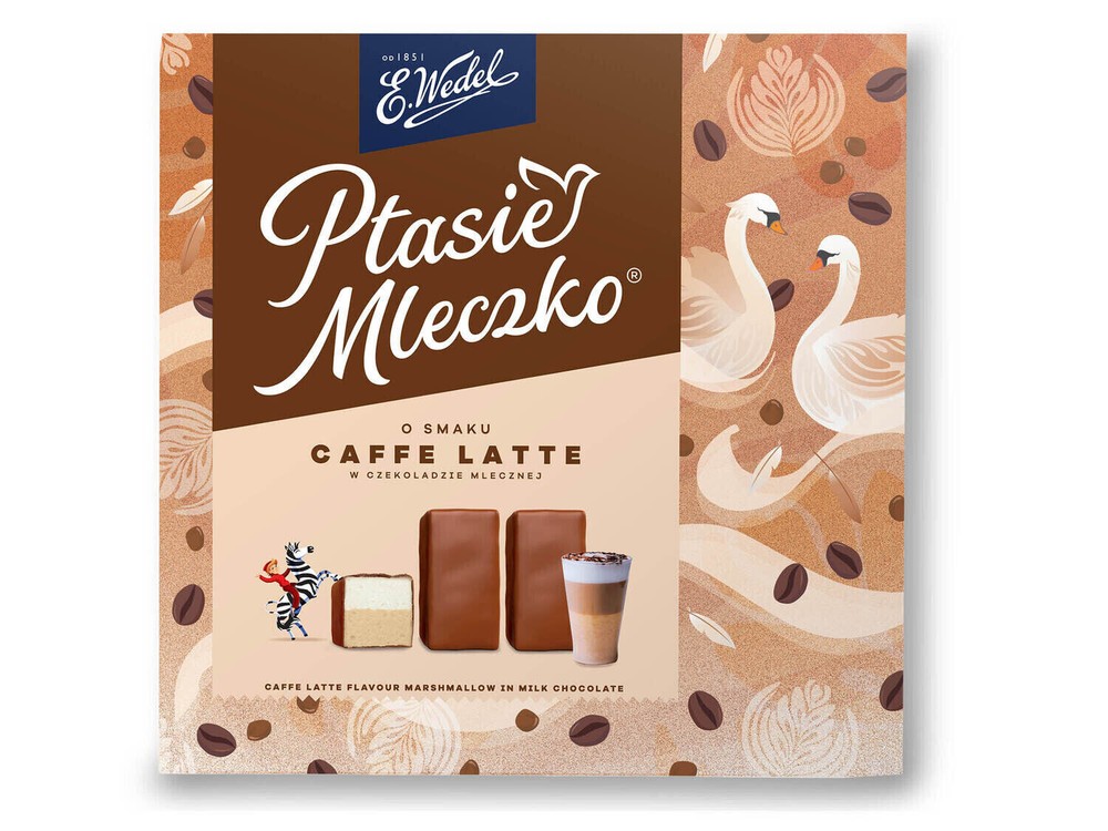 WEDEL PRALINES PTASIE MLECZKO – CAFFE LATTE – 340G – CHOCOLATE MARSHMALLOWS !