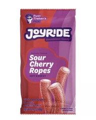 Joyride Sour Cherry Ropes, Soft Chewy Candy, 70% Less Sugar, Plant Based, 1.7oz