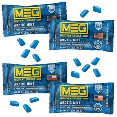 Energy Gum 100mg Caffeine Per Piece Arctic Mint 4 Pack 20 Count