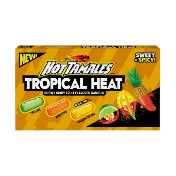 Hot Tamales 4.25 oz. TROPICAL HEAT Sweet & Spicy Chewy Candy Limited *BB 1/2027*