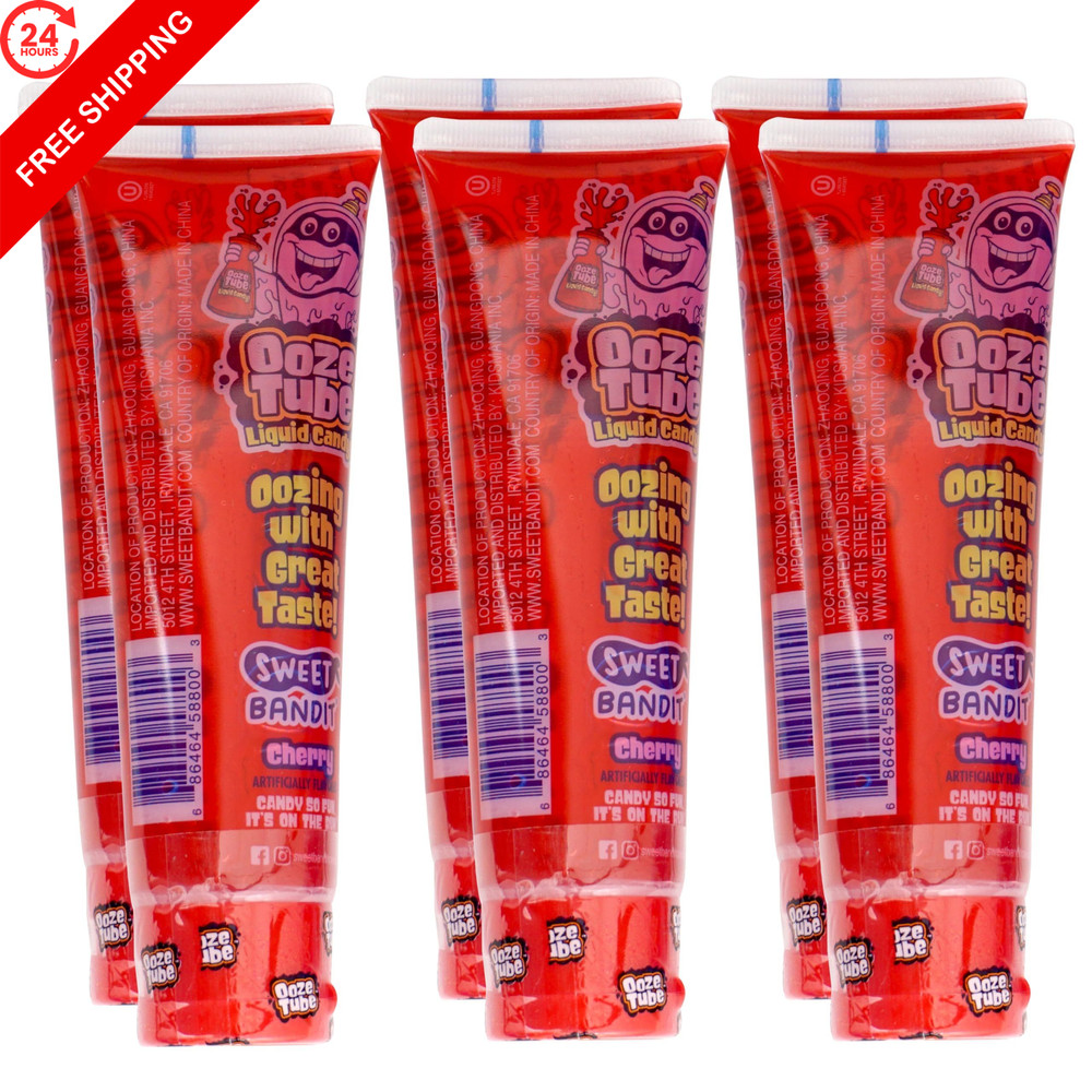 Ooze Tube Liquid Candy Cherry, 4 Ounce Each (Pack of 6) 4