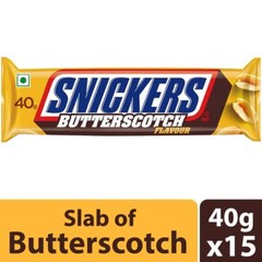 Snickers Butterscotch Flavour Chocolates- 40g Bar (Pack of 15)+Free Shipinng