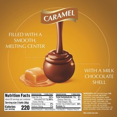 Gourmet LINDOR Caramel Chocolate Truffles, 25.4 oz. Luxurious Treat, 60 Count