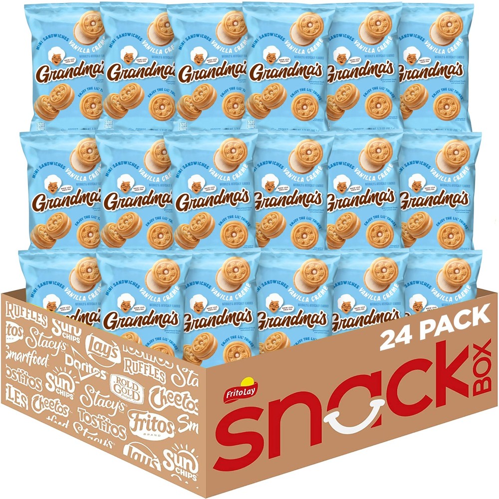 Grandma’s Mini Cookies, Vanilla Sandwich Crème Cookies, 3.71 oz Cookie Bag, (…