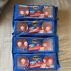4 Boxes Kellogg’s Peeps Strawberry Pop-Tarts Chicks 20 Peeps Total Limited Ed.