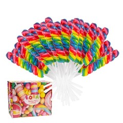 Net 1.2 LB Rainbow Twisty & Swirl Lollipops 32 Pack 0.6oz, Unicorn Candy Twis…