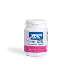 Epic Xylitol Gum Bubblegum 50 Pieces Sugar-Free Bottle 1 Pack