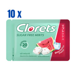 Clorets Sugar Free Candy Watermelon Freeze Menthol Mint 15.4g Pack of 10